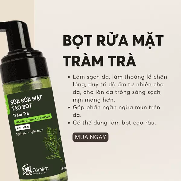 Sữa rửa mặt Tràm Trà tạo bọt For Men 4 Sữa rửa mặt Tràm Trà tạo bọt For Men - Ảnh 4