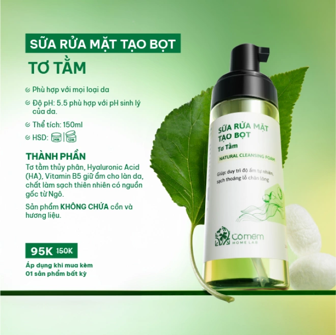 Sữa rửa mặt tạo bọt Tơ Tằm 2 Sữa rửa mặt tạo bọt Tơ Tằm - Ảnh 2