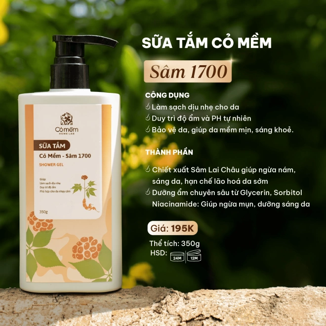 Sữa Tắm Sâm 1700 Hương Thơm Dịu Nhẹ 2 Sữa Tắm Sâm 1700 Hương Thơm Dịu Nhẹ - Ảnh 2